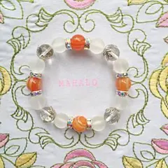 59  パワーストーンブレスレット　赤天眼石と水晶