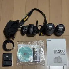 Nikon D3200 200mm ダブルズームキットブラック - メルカリ