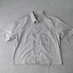 old uniqlo チェック シャツ 短丈 ボックスシルエット　x