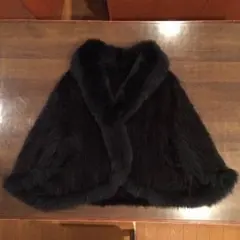 【新品】ミンク/コート/ケープ/ポンチョ/黒