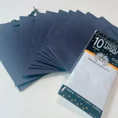 ギフト袋 ブラック 10枚セット クラフト紙袋