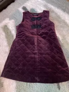 BeBe ベロア ワンピース ジャンパースカート 110cm