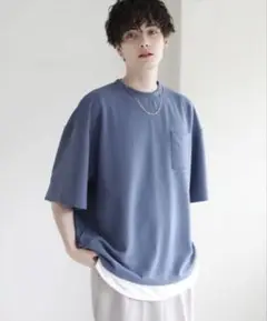 【ETELIO】梨地ポケット付きクルービックTシャツ