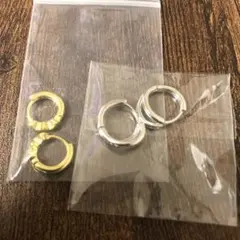 フープピアス ゴールド シルバー 金属アレルギー対応　セット