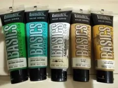 【中古】Liquitex Basics アクリル絵の具 5色セット