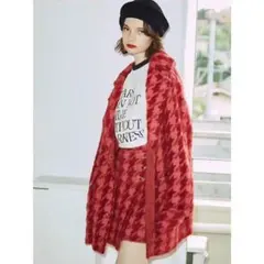 jouetie チェックパターンニット セットアップ レッド 赤