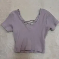 GYDA リブ 半袖 トップス パープル Fのサムネイル