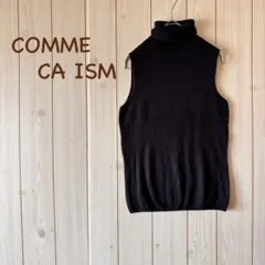 ＊COMME CA ISMコムサイズム＊タートルネックノースリーブニット Mクロ