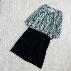 LOWRYS FARM ワンピース 花柄切替 M（A336）