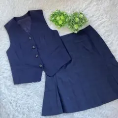 事務服　ベストandスカート  9号siz M  ネイビー