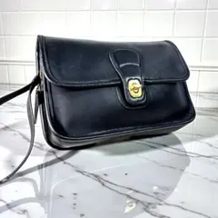 極美品✨COACH オールドコーチ セカンド クラッチバッグ ターンロック　黒