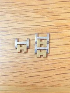 50 HERMES エルメス クリッパー コマ ゴールド色 ステンレス3個セット