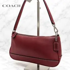 COACH アクセサリーポーチ ワンショルダー　レザー　Y2K ボルドー