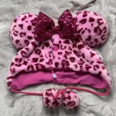 東京ディズニーランド Disney ファンキャップ ヒョウ柄 ピンク 被り物