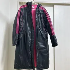 ジュニア　adidas ブラック ピンク ベンチコート
