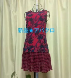 【新品★アバクロンビー&フィッチ】ネイビー×赤の花柄ワンピース