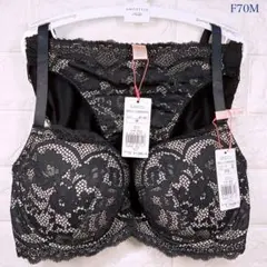 アモスタイル　クラシカルレースプッシュアップブラ　ブラ＆ショーツセット　F70M