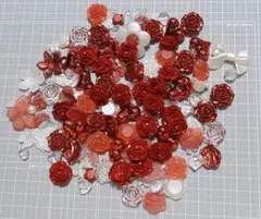 デコレーションパーツ 赤/レッド/白/クリア系 まとめ売り