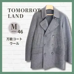 美品✨TOMORROWLAND ウールPコート 46 M グレー 通勤 定番のサムネイル