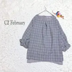 大きいサイズ　ブラウス　4L チェック切替　ストレッチあり オフィスカジュアル