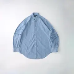 Ralph Lauren 90s 長袖BDストライプシャツ 青白 151/2