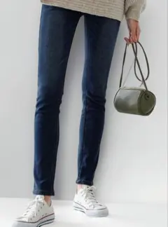 神戸レタス 裏起毛 スキニーデニムパンツ XS　フル