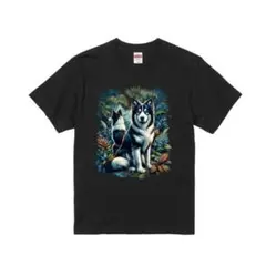 人気✨ハイクオリティー Tシャツ ハスキー・ボーダー・コリー ブラック Lサイズ