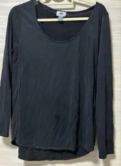 OLD NAVY ブラック L 長袖カットソースレ穴ありレディースのサムネイル