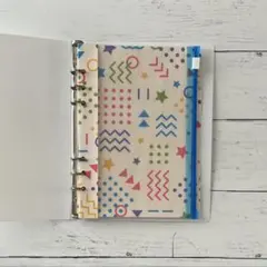 A5 6穴 システム手帳リフィル インデックス 5山 収納袋付 ポップ柄②