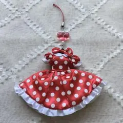 ミニー　ドレス型ストラップ ドレスストラップ　クリーナー　キーホルダー