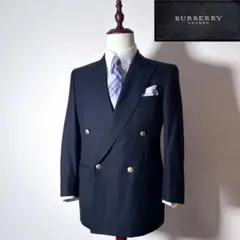 【極美品】BURBERRYLONDON/ダブルブレザー/ネイビー金ボタン/AB3
