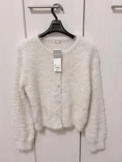 GU シャイニークルーネックカーディガン ホワイト Mサイズ