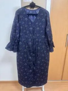 GU ネイビー　花柄　ワンピース　マタニティ