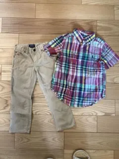 Ralph Lauren チェックシャツとパンツセット 3/3T 100cm