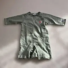 Champion グリーン 長袖ロンパース 80