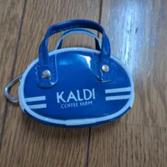 カラビナ付き KALDI ミニバッグ 青