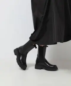 【ENESS/ エネス】チェルシーミドルサイドゴア （ブラック）レザー　37