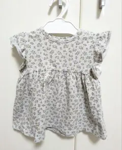 花柄フリル付きノースリーブ(80)