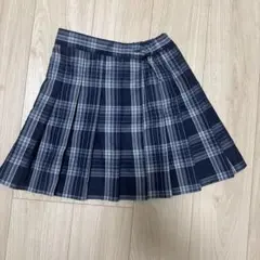 ネイビーとホワイトのチェック柄 スクールスカート