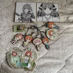 五等分の花嫁展 中野四葉 中野二乃 中野一花 ラバーキーホルダー アクキー 色紙