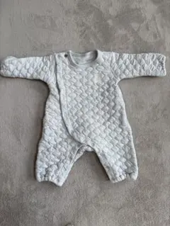 キルティングロンパース 60-70サイズ ライトグレー