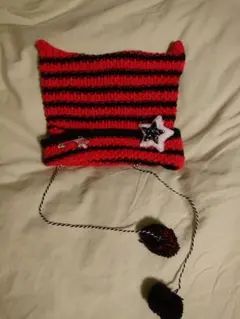 ポンポン付き猫耳ニット帽 韓国 K-POP