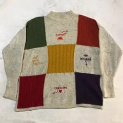 【匿名配送】カステルバジャック 90s ビンテージ ニットセーター パッチワークのサムネイル