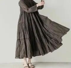 美品✨ヌキテパ コットンティアードマキシドレス ロングワンピース