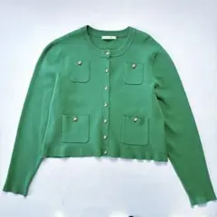 ★最終価格★CADUNÉ カデュネ 金ボタン 配色 ニットカーディガン 38