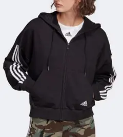 アディダス adidas エッセンシャルズ ストライプ トレーナー パーカー