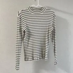 ユニクロ　リブニット　縞　ボーダー　ストライプ