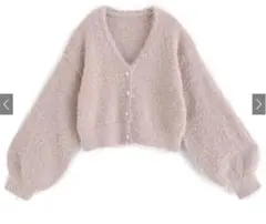 GRL グレイル ラメフェザーニットカーディガン