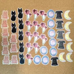 フレークシール レトロ ステッカーセット 47枚 おまけ 12枚