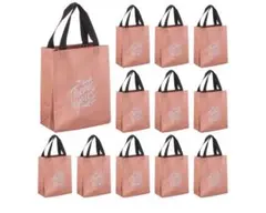 【5】ギフトバッグローズ金色トートグロッシーグローサリーショッピングバッグ１２枚